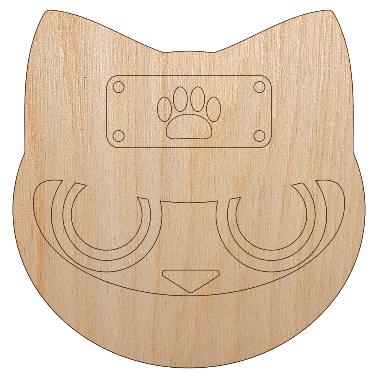 Ninja Cat Shinobi Neko Unfinished Wood Shape Piece Cutout for DIY Craft Projects